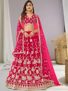 F Plus Fashion Net Semi-Stitched Lehenga Choli
