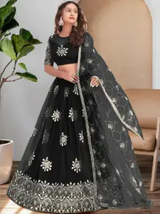F Plus Fashion Net Semi-Stitched Lehenga Choli
