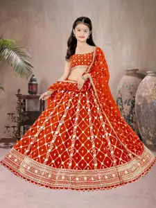F Plus Fashion Net Semi-Stitched Lehenga Choli