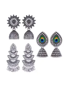 Sangria Peacock Shaped Jhumkas Earrings
