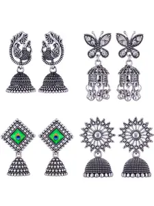 Sangria Peacock Shaped Jhumkas Earrings