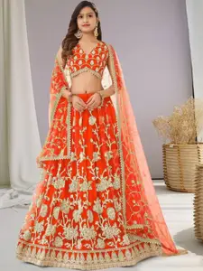 F Plus Fashion Net Semi-Stitched Lehenga Choli