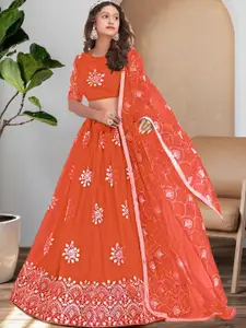F Plus Fashion Net Semi-Stitched Lehenga Choli