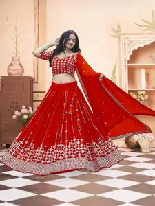 F Plus Fashion Net Semi-Stitched Lehenga Choli