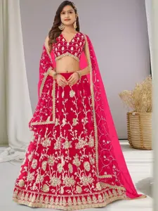 F Plus Fashion Net Semi-Stitched Lehenga Choli