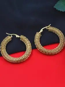 J & C Fashion Arena J & C Fashion Are Stainless Steel Gold-Plated Earrings