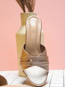 CORSICA Synthetic Leather Rose Gold Heels