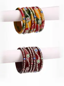1ST TIME Set of 12 Stones Studded Bangles