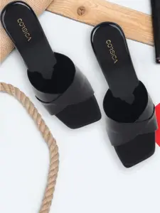 CORSICA Synthetic Patent Black Heels