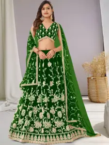 F Plus Fashion Net Semi-Stitched Lehenga Choli