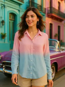 CORSICA Relaxed Tie and Dyed Spread Collar Casual Shirt