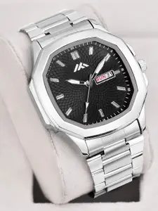 ON TIME OCTUS Men Stainless Steel Bracelet Style Straps Analogue Watch MT-816 BLACK