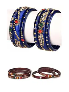1ST TIME Set of 10 Stones Studded Bangles