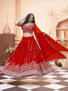F Plus Fashion Net Semi-Stitched Lehenga Choli