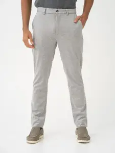 The Pant Project Lichen Grey Twill Slim-Fit Wrinkle-Free Power-Stretch Knitted Trousers