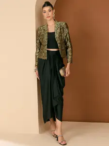 Antheaa Brocade Jacket & Draped Skirt Co-Ords
