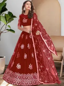 F Plus Fashion Net Semi-Stitched Lehenga Choli