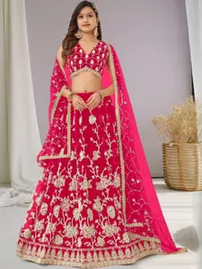 F Plus Fashion Net Semi-Stitched Lehenga Choli