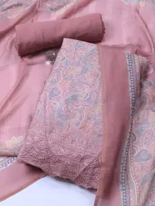 Meena Bazaar Floral Printed Unstitched Dress Material