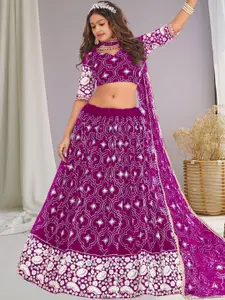 F Plus Fashion Net Semi-Stitched Lehenga Choli