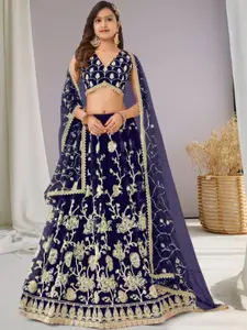 F Plus Fashion Net Semi-Stitched Lehenga Choli
