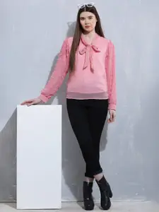 Raabta Fashion Women Tie-Up Neck Georgette Top