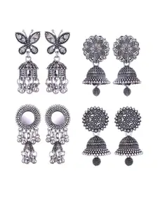 Sangria Peacock Shaped Jhumkas Earrings