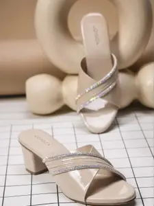 CORSICA Synthetic Patent Cream Heels