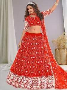 F Plus Fashion Net Semi-Stitched Lehenga Choli