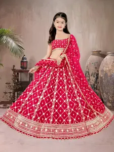 F Plus Fashion Net Semi-Stitched Lehenga Choli