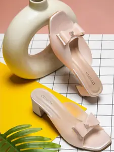 CORSICA Synthetic Leather Peach Heels