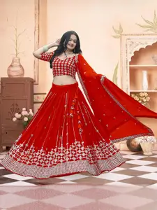 F Plus Fashion Net Semi-Stitched Lehenga Choli
