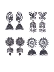 Sangria Peacock Shaped Jhumkas Earrings