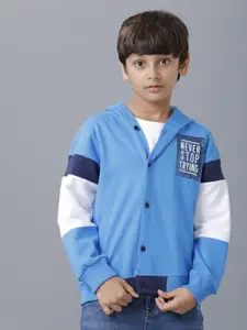 UNDER FOURTEEN ONLY Boys Colourblocked Embroidered Cotton Sweatshirt