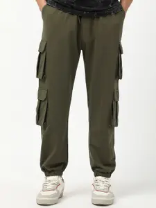 Bewakoof Air Men Winter Moss SuperLoose Fit Mid-Rise Cargo Joggers