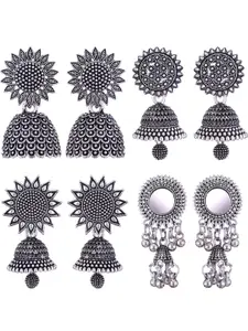 Sangria Peacock Shaped Jhumkas Earrings