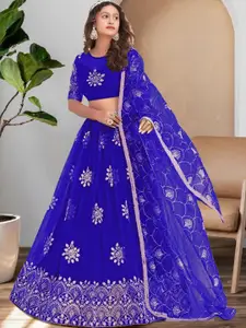 F Plus Fashion Net Semi-Stitched Lehenga Choli