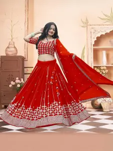 F Plus Fashion Net Semi-Stitched Lehenga Choli