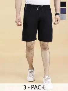 STARFOX Men Pack of 3 Regular Fit Mid-Rise Shorts