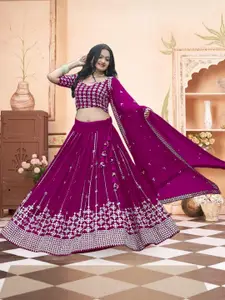 F Plus Fashion Net Semi-Stitched Lehenga Choli