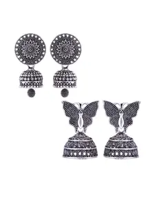 Sangria Peacock Shaped Jhumkas Earrings