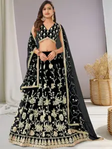 F Plus Fashion Net Semi-Stitched Lehenga Choli