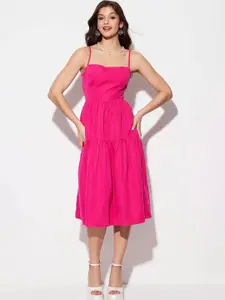 Kotty Women Tiered Fit & Flare Midi Dress