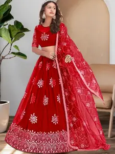 F Plus Fashion Net Semi-Stitched Lehenga Choli
