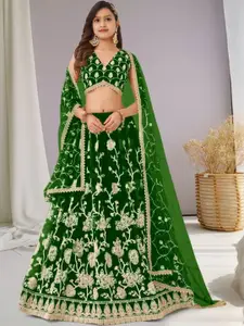 F Plus Fashion Net Semi-Stitched Lehenga Choli