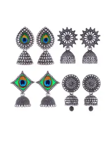 Sangria Peacock Shaped Jhumkas Earrings