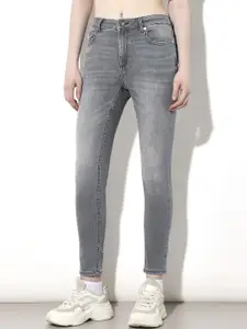ONLY Women Skinny Fit Mid-Rise Heavy Fade Stretchable Jeans