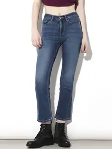 ONLY Women Cotton Flared Mid-Rise Stretchable Jeans