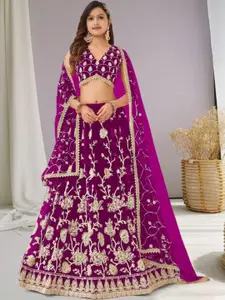 F Plus Fashion Net Semi-Stitched Lehenga Choli