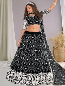 F Plus Fashion Net Semi-Stitched Lehenga Choli